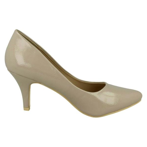 Spot On Ladies Spot On Patent Court Shoes