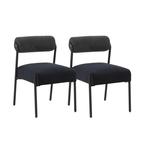 Furniture Edit Jolene Black Velvet Dining Chair - Set of 2