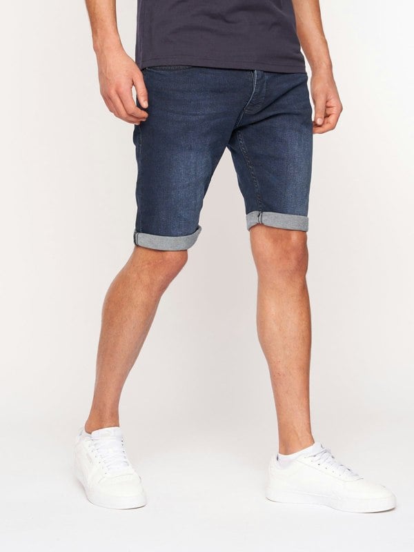 Crosshatch Tadcaster Denim Shorts Dark Wash