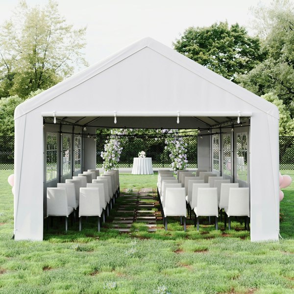 Living and Home 4*6m/4*8m Garden Party Tent with Removable Sidewalls and Doors