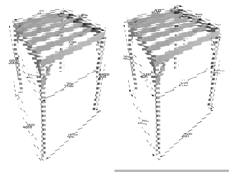 Box-style wooden garden pergola kit made from high quality timber, featuring straight square posts and beams with a clean, modern open frame design for gardens, patios, and outdoor seating areas.
