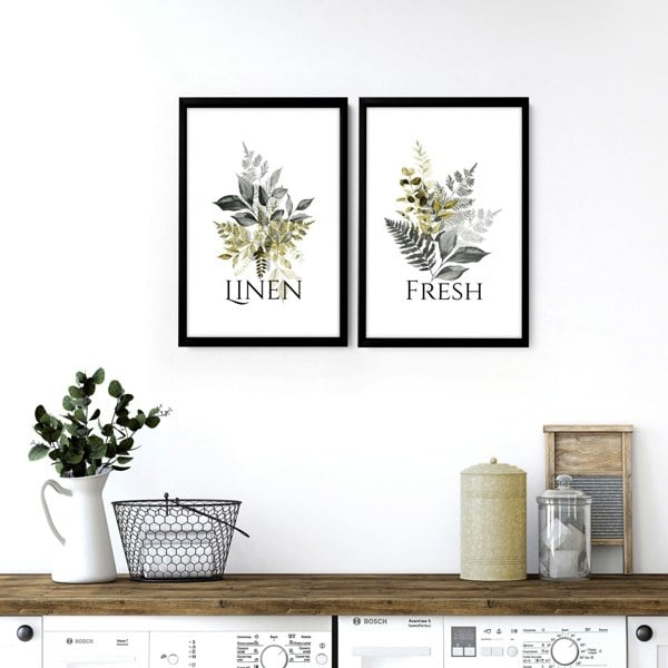 Laundry room decor accessories | set of 2 wall art prints