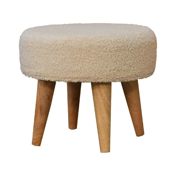 Artisan Furniture Cream Boucle Petite Footstool