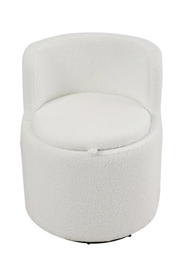 Living and Home 360° Upholstered Sherpa Swivel Chair with Storage