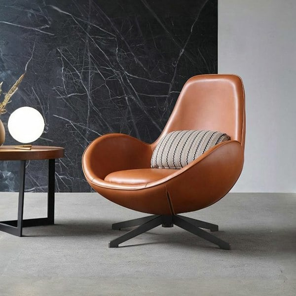 Classical Snail Armchair, Brown Leather-Ritconcept-Rit Concept