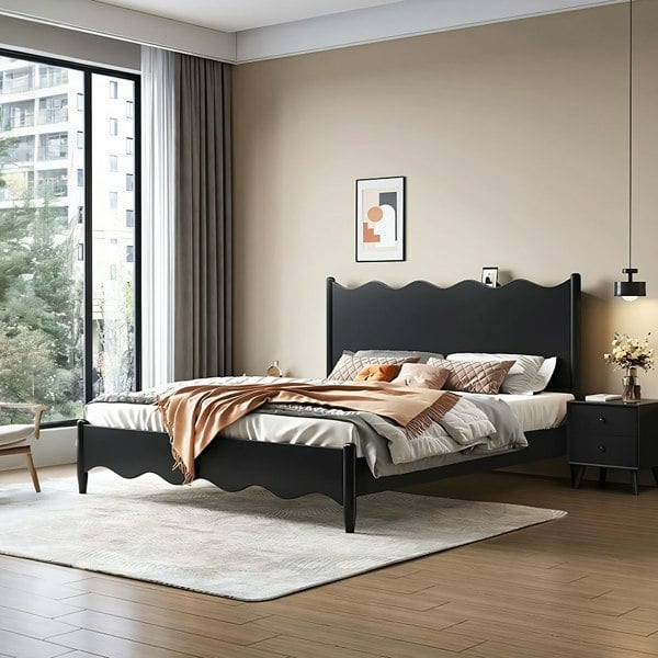 Agatha Queen Size / King Size / Super King Size Storage Bed, Black-Rit Concept-Queen Size-NO Storage-Rit Concept