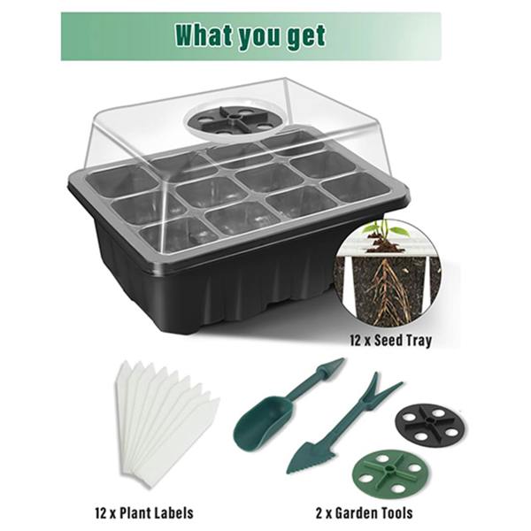 Dragodirect 6 Packs Seed Trays with Clear Lids Seed Propagator Set Garden