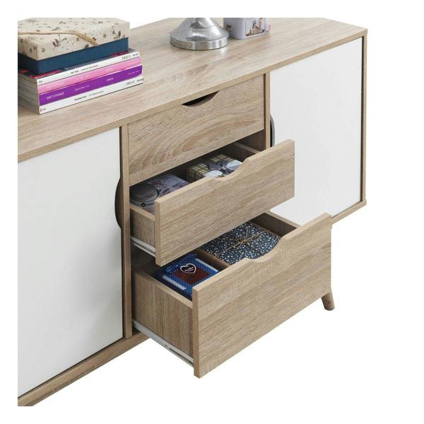 Timber Art Design Alford Sideboard 2 Doors 3 Drawers Storage Cabinet Cupboard