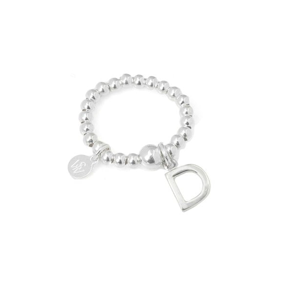 Say It With Classic Initial Ball Ring - Sterling Silver (Large)