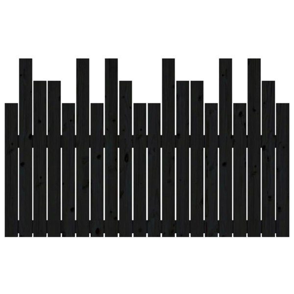 Berkfield Wall Headboard Black 127.5x3x80 cm Solid Wood Pine