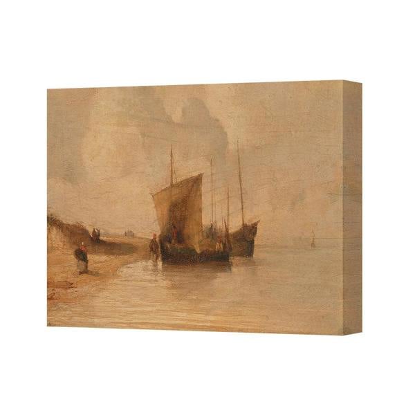 Benjamin Tate Design Sepia Harbor Canvas Art Print Seascape Handmade In The United Kingdom