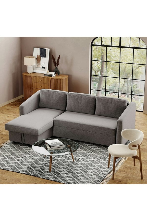 Living and Home Corner Sofa Bed 3 Seater Sofa with Storage