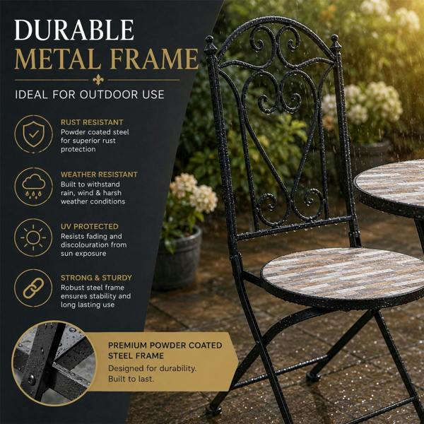 60cm Oasis Mosaic Bistro Set image 6