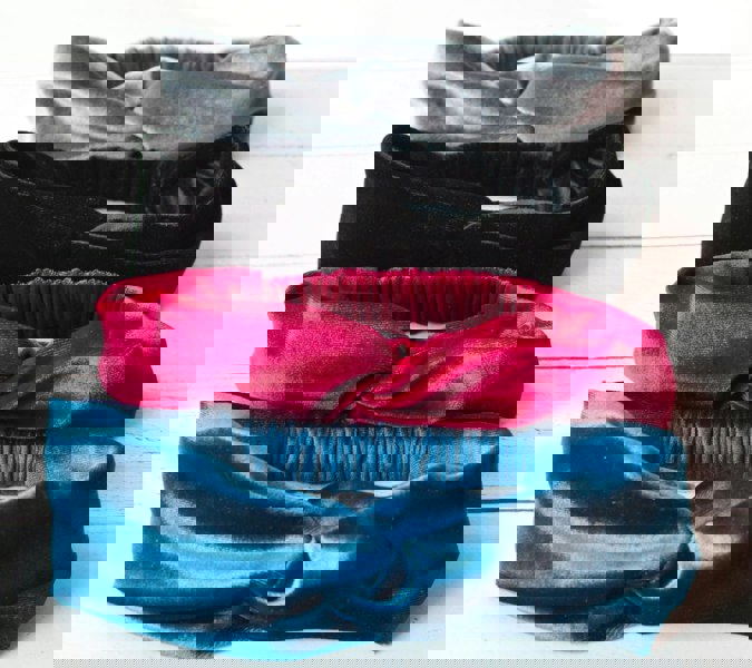 Antonia York Black Velour Velvet Headband | Tess Twisted Knot Elasticated Bandana