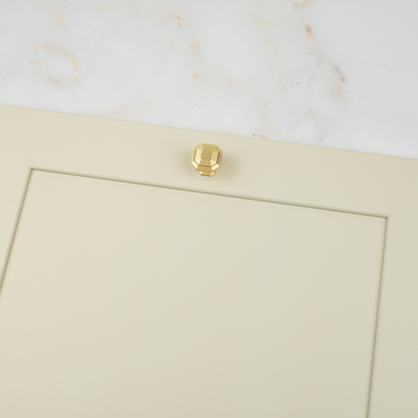 Handle & Home Satin Brass Octagonal Cabinet Handles & Coordinating Knob