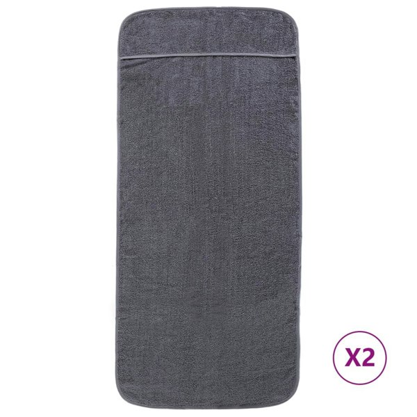 Berkfield Beach Towels 2 pcs Anthracite 60x135 cm Fabric 400 GSM