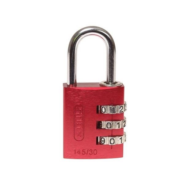Abus Mechanical 145 Series Aluminium Combination Padlock - Red - 