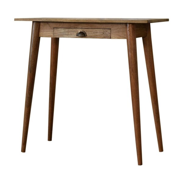 Wyld Haus Grasse Mini Natural Mango Wood Scandi Writing Desk with Drawer