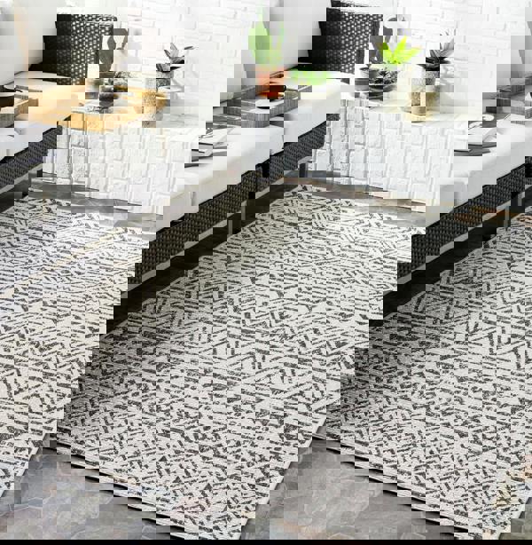 Livabliss Eagean-Geometric Black Grey White Charcoal In- & Outdoor Rug