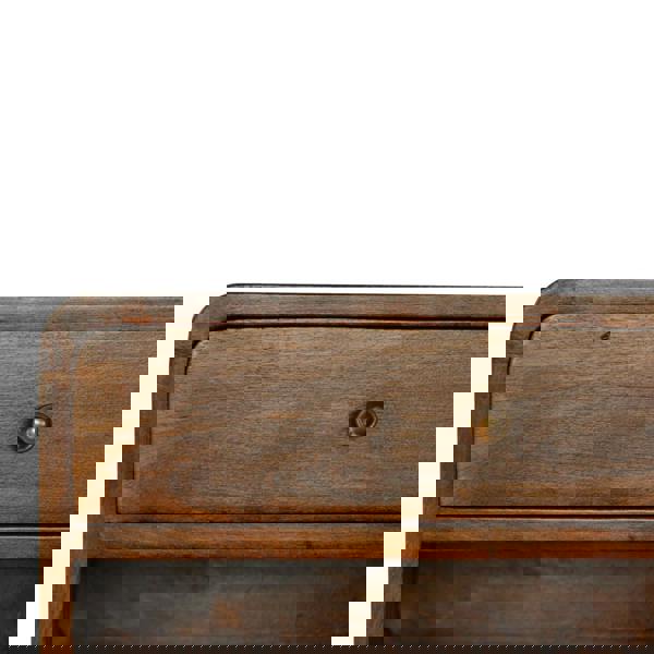 Artisan Furniture Solid Mango Wood Chestnut Curve Floating Bedside