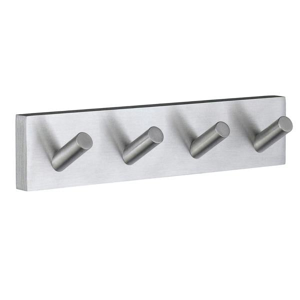 Brushed chrome quadruple towel hook
