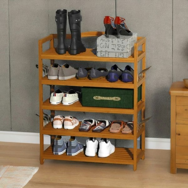 Rafaelo Mobilia 5 Tier Shoe Rack Bamboo