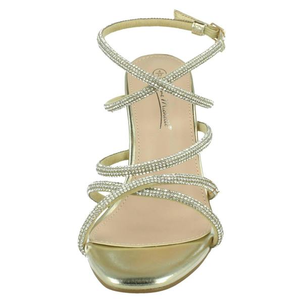 Anne Michelle Ladies Anne Michelle Diamante Ankle Straps High Heel Sandals F12117