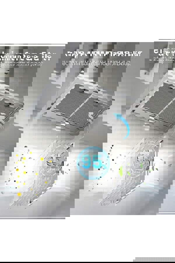 Living and Home COMFEE 60cm Chimney Cooker Hood Wall Mounted Range Hood Extractor Hood with LED