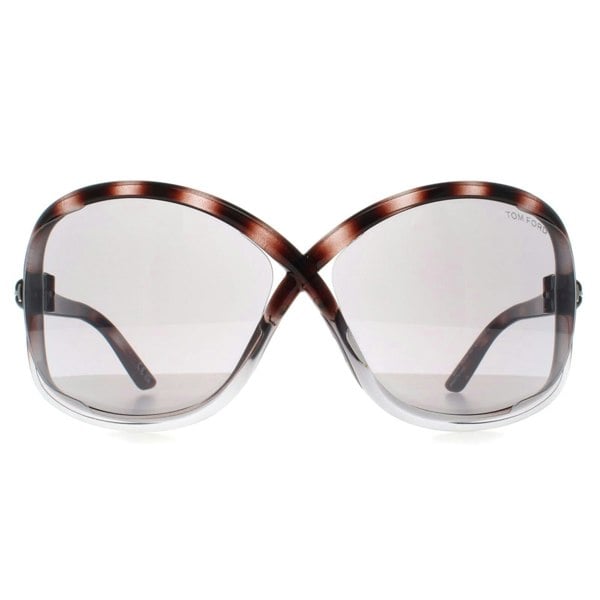 Tom Ford Sunglasses Bettina FT1068 55C Gradient Grey Tortoise Smoke Grey Silver Mirror