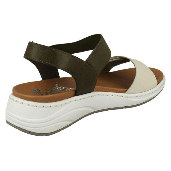 Rieker Ladies Rieker Wedge Heeled Strappy Sandals 64300