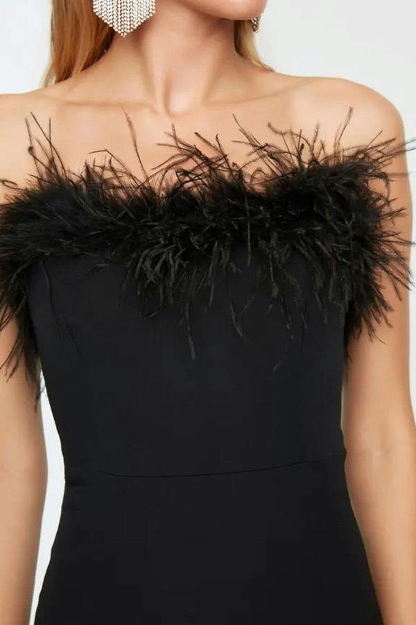 WOVCOR Fitted Lined Woven Long Dress