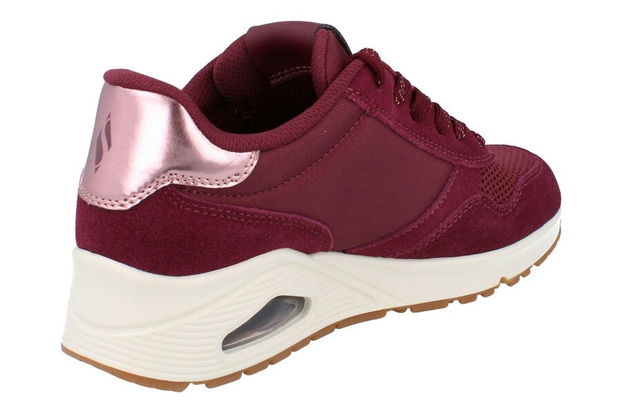 Skechers Street Uno- Vintage Air Womens Trainers 177856 Shoes  BURG