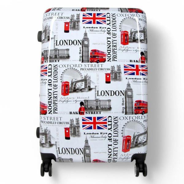 Snowball Strong Expandable Hard Shell 8 Wheel Suitcase Set Print Luggage Cabin Travel Bag