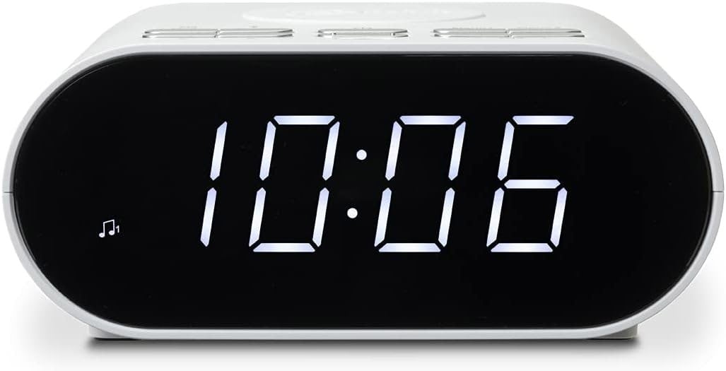 Roberts Ortus Charge White FM RDS Alarm Clock Radio - Free Gift RRP £5!