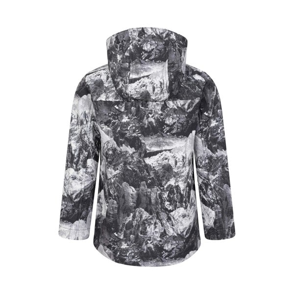 Mountain Warehouse Childrens/Kids Exodus II Monochrome Water Resistant Soft Shell Jacket - Black/White