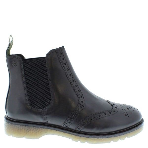 Frank James Warkton Leather Pull On Mens Brogue Chelsea Boots
