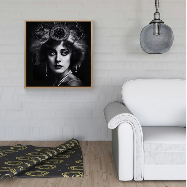 Warren Reed Edwardian Showgirl Splash Art Framed Canvas