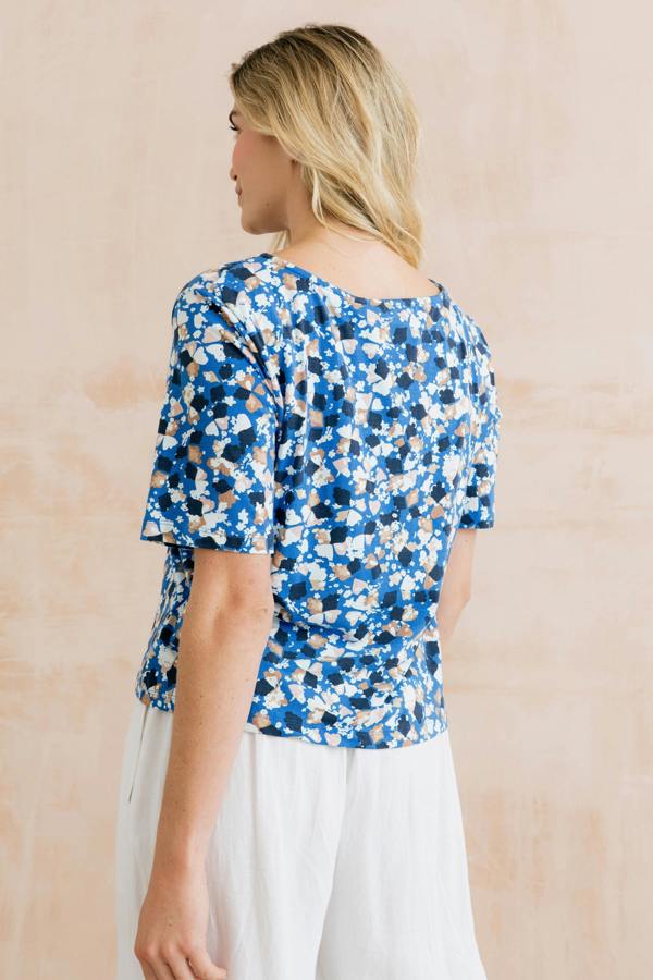 Lily & Me Kite Cotton Jersey Boxy T-Shirt Cobalt