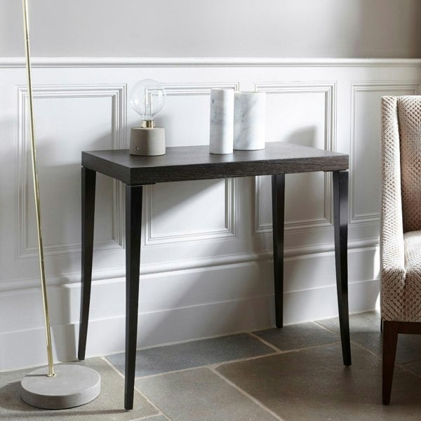 Charcoal-Stained Oak Veneer Small Console Table by Gillmore