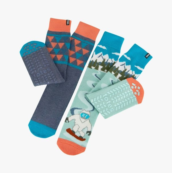 Totes Toasties ORIGINAL SLIPPER SOCKS (TWIN PACK) Mens Socks Yeti