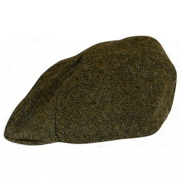 Gamble & Gunn British Made Button Top Cap Green Moon Tweed