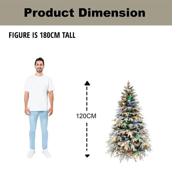 4ft to 10ft Pre-Lit Lapland Fir Artificial Christmas Trees with Multicolour LEDs image 3