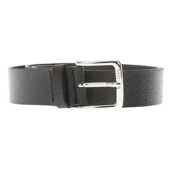 Boss Logo Leather Belt - Black - 