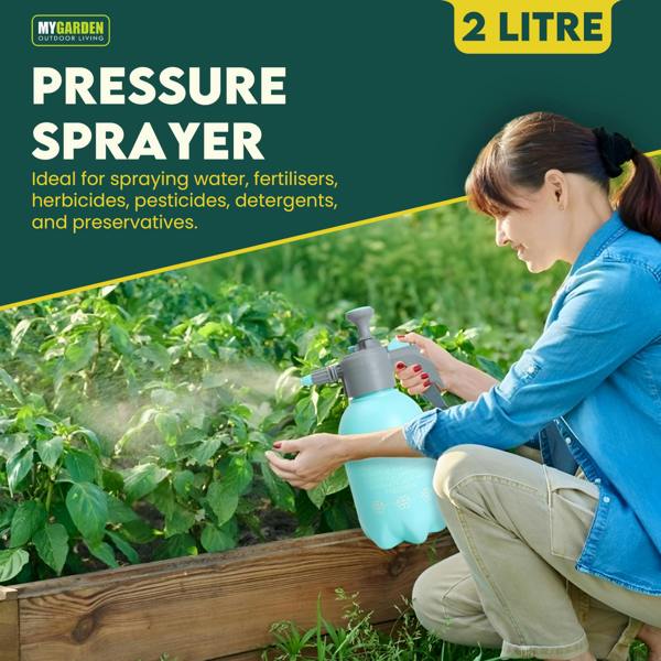 My Garden Outdoor Living Garden Pressure Sprayer - Adjustable Nozzle & Safety Lock  Pump Spray Bottle-Garden Hand Pressure Sprayer Pump Action Bottle