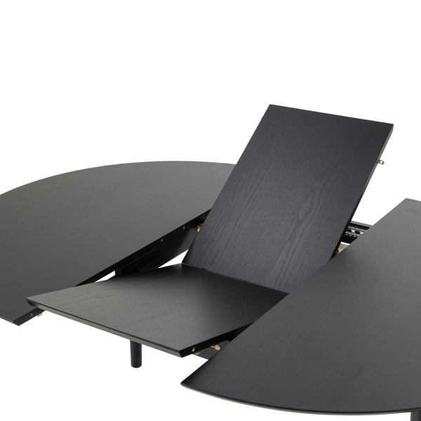 Furniture To Go Montreux Round Extending Dining Table in Black 115-154 cm
