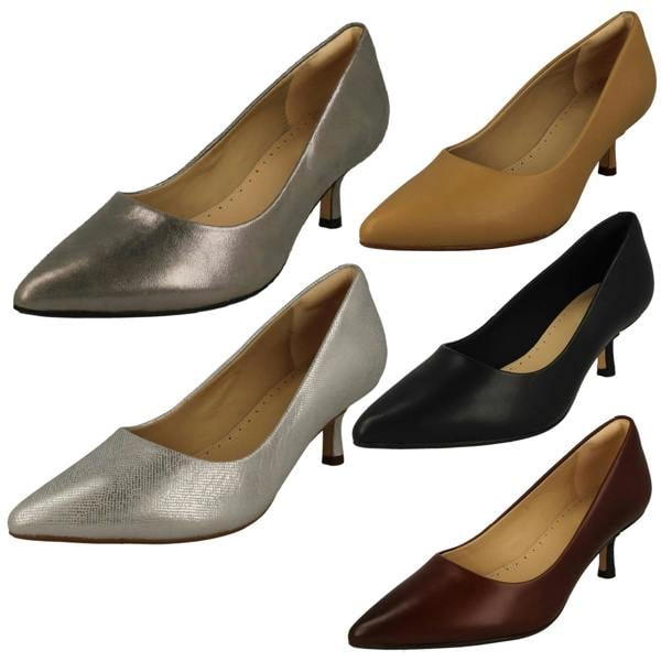 Clarks Ladies Clarks Mid Heeled Court Shoes Violet55 Rae