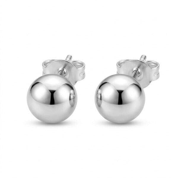 The Colourful Aura Pure Silver Solid Unisex Round Ball Minimalist Dainty Everyday Studs Earrings