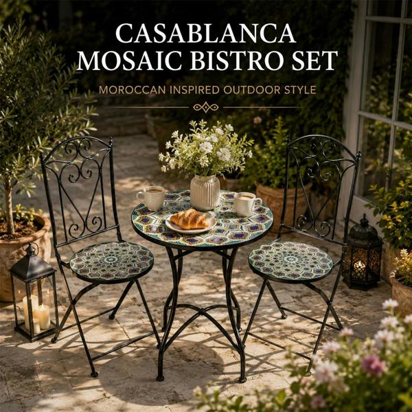 60cm Casablanca Mosaic Bistro Set image 6