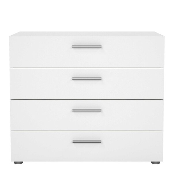 Wyld Haus Daejeon White Wooden Chest 4 Drawers