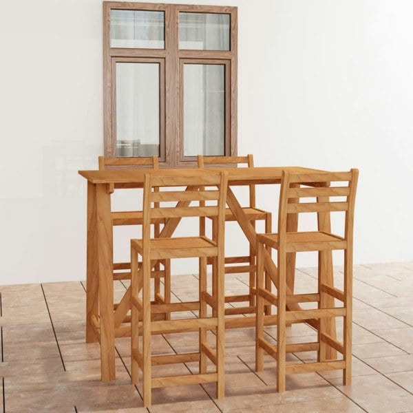 Berkfield 5 Piece Outdoor Bar Set Solid Acacia Wood